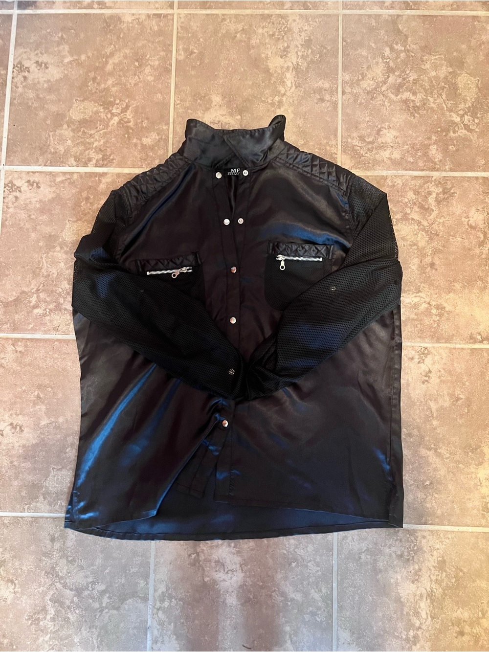 Black Lightweight Jacket with Mesh Sleeves